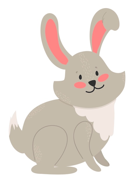 Rabbit isolated on white background Vector illustration set