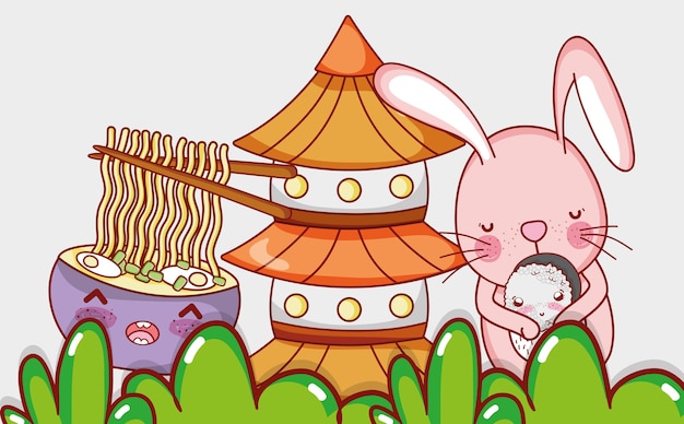 Кролик и японская еда