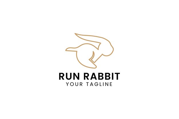 Vector rabbit jump logo vector icon illustration