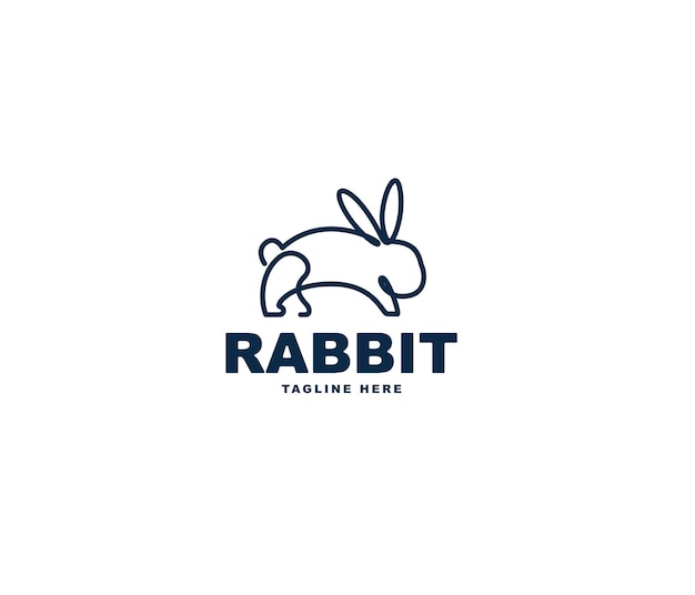 Rabbit line art logo design