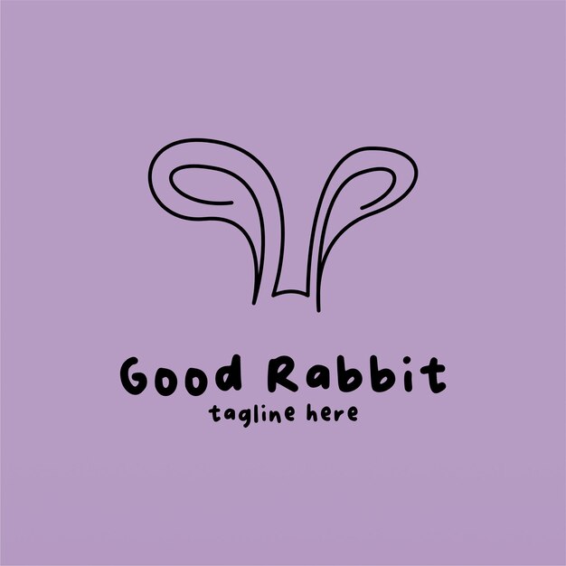 Rabbit logo design concept Lined rabbit logo template Animal monoline logo design