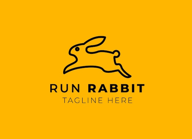 ウサギのロゴデザインテンプレートアイコンレトロなベクトル図