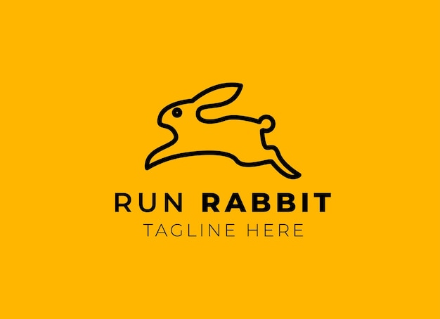 Rabbit Logo Design Template Icon Retro Vector Illustration