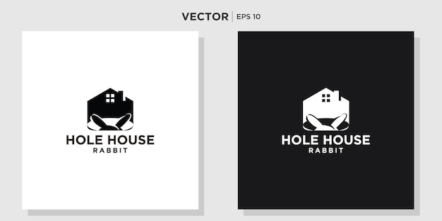 кролик логотип дом концепция дизайна вектор шаблон,