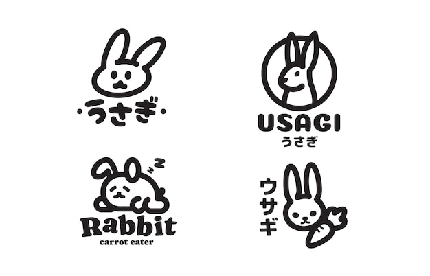 ウサギのロゴイラスト