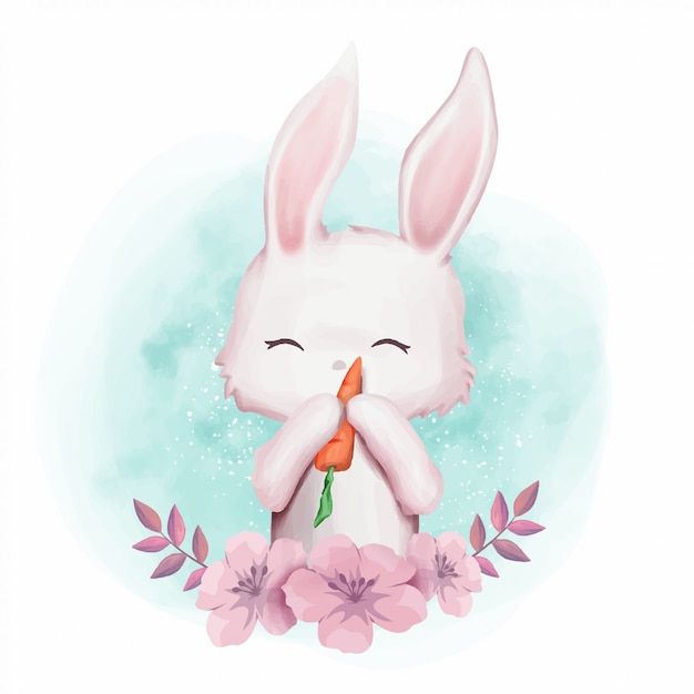 Rabbit love carrot cute nursery