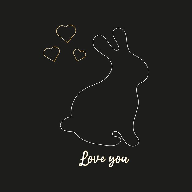Vector rabbit in love