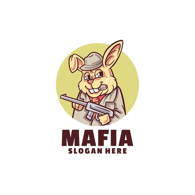 Rabbit mafia logo isolated on white