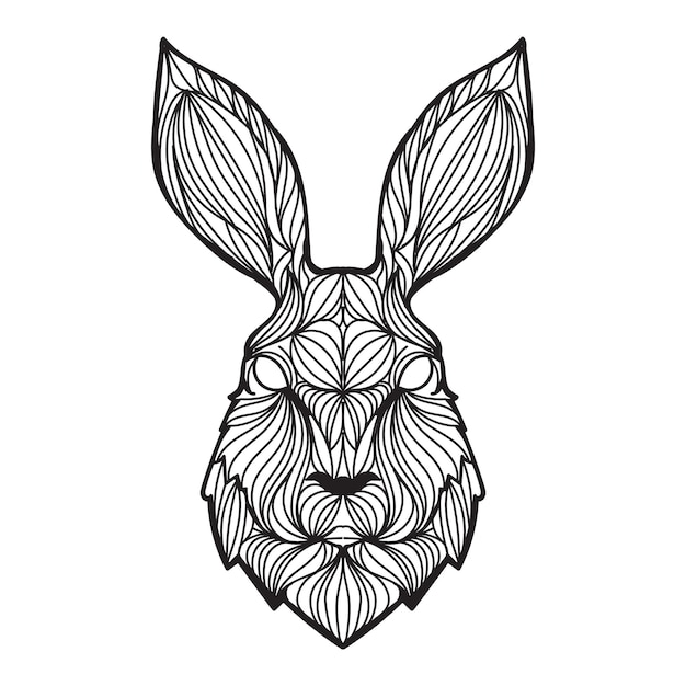 Rabbit mandala vector illustration