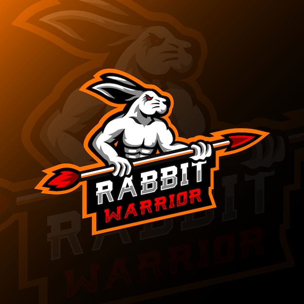 Rabbit mascot logo esport illustration gaming.