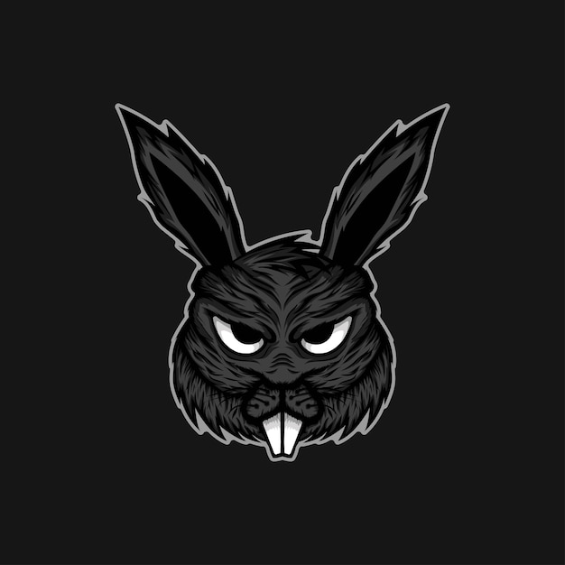 Rabbit mascot logo illustration.