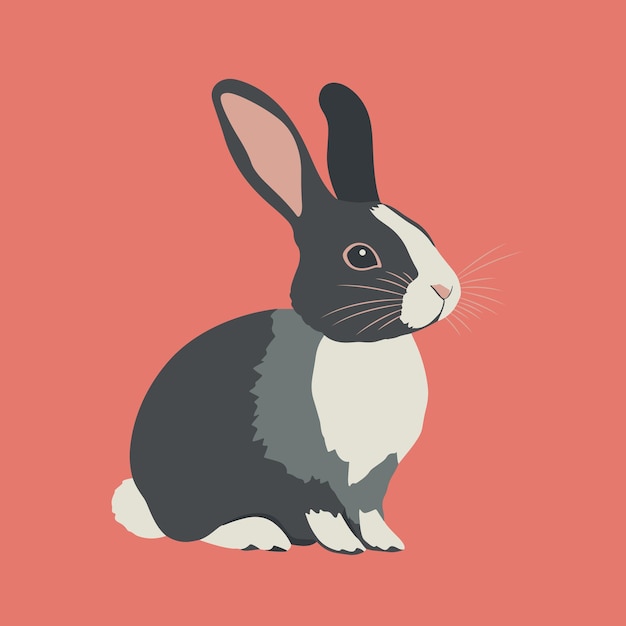 ウサギ ミニマリスト ベクトル イラスト 動物 フラット デザイン