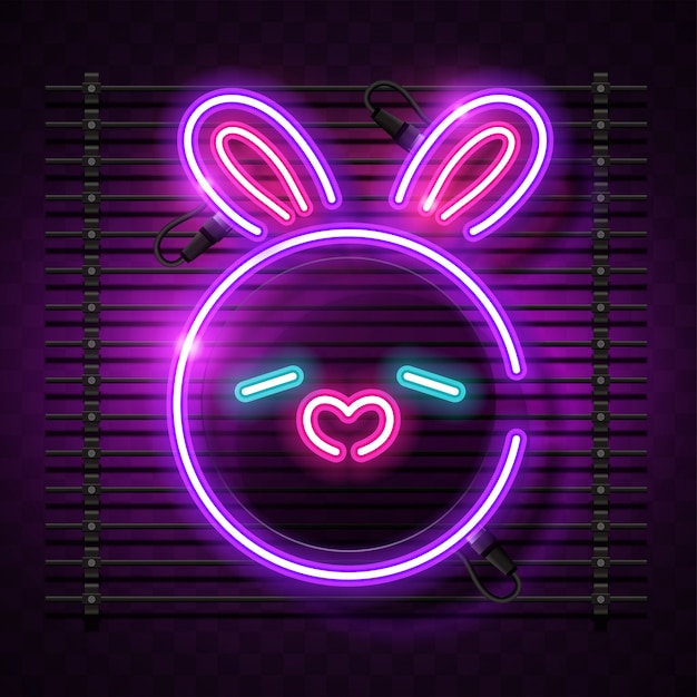 Rabbit neon design