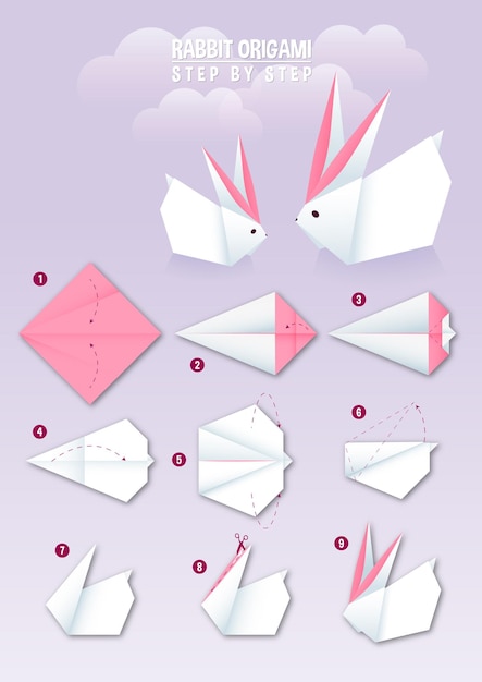 Rabbit Origami instruction Step by Step