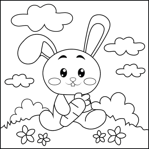 Раскраска Контур кролика