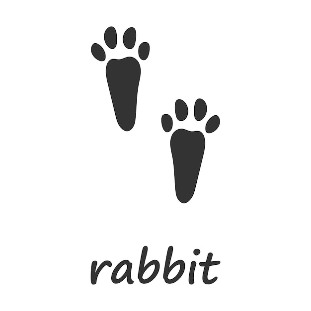 Rabbit paws rabbit paw print vector illustration