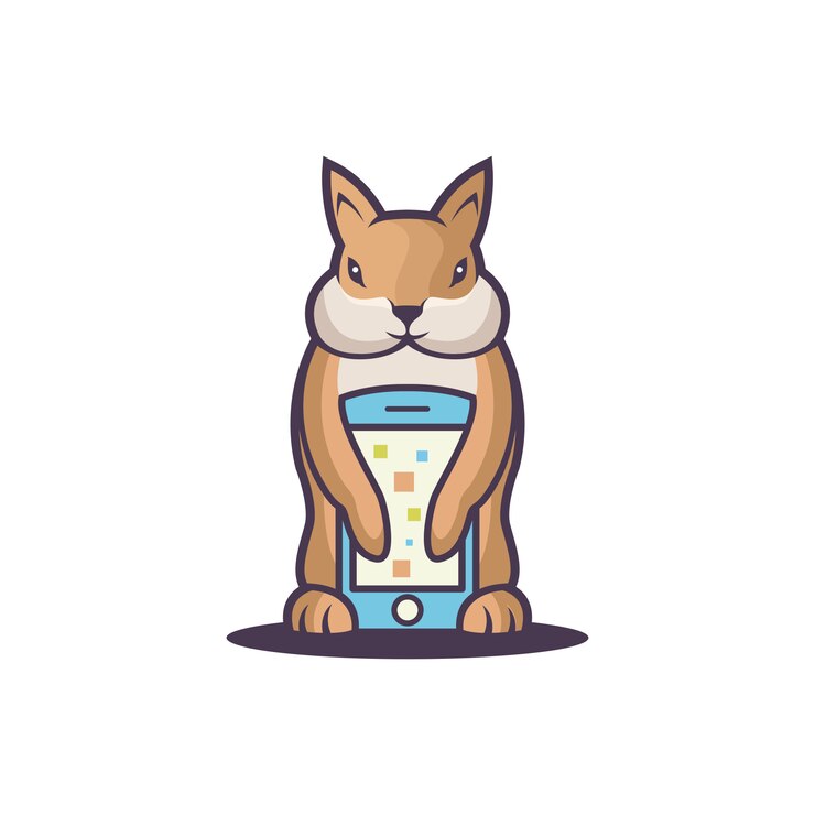 Vector rabbit phone template