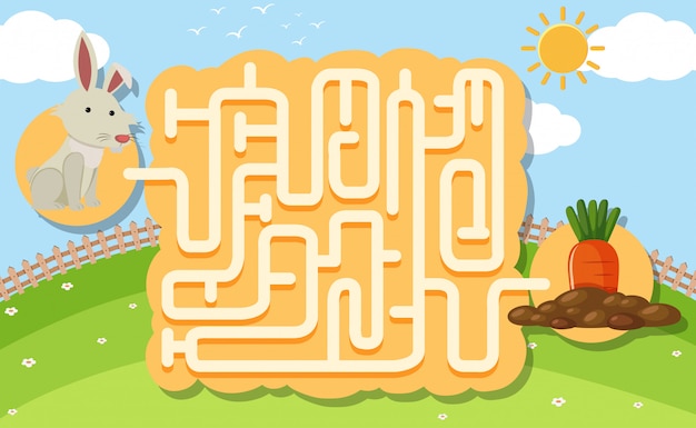 A rabbit puzzle maze game