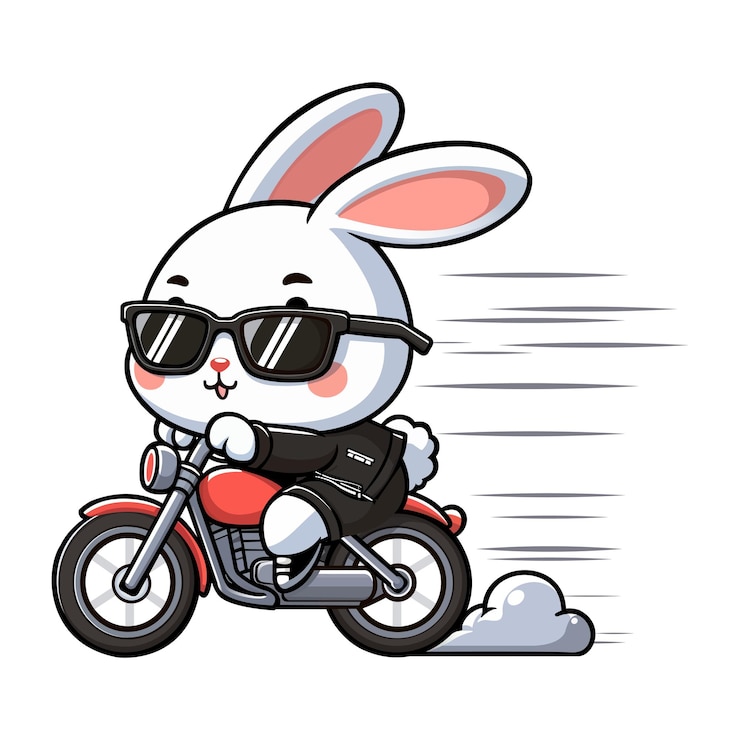 Vector rabbit riding a bike
