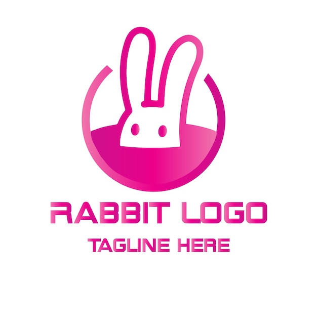 Rabbit Round Circle logo sjabloon eps bestand