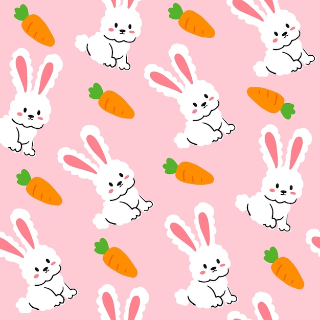 Rabbit seamless pattern background