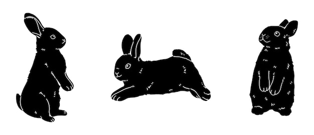 Vector rabbit silhouette illustratie