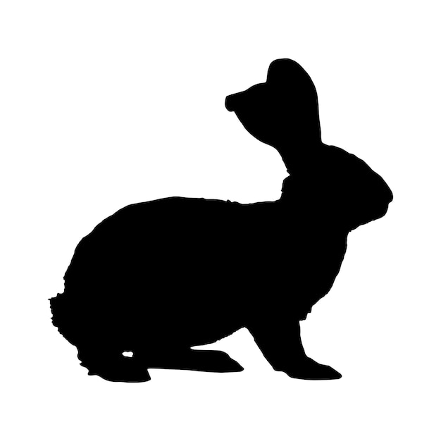 rabbit silhouette vector black color on white background