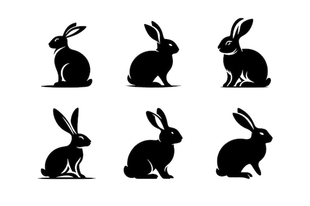 Vector rabbit silhouette vector illustration