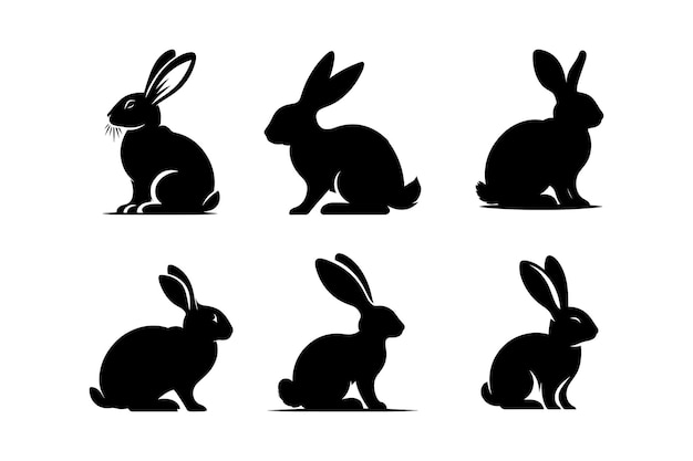 Vector rabbit silhouette vector illustration