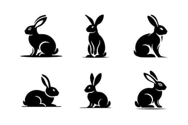 Vettore illustrazione vettoriale della silhouette del coniglio