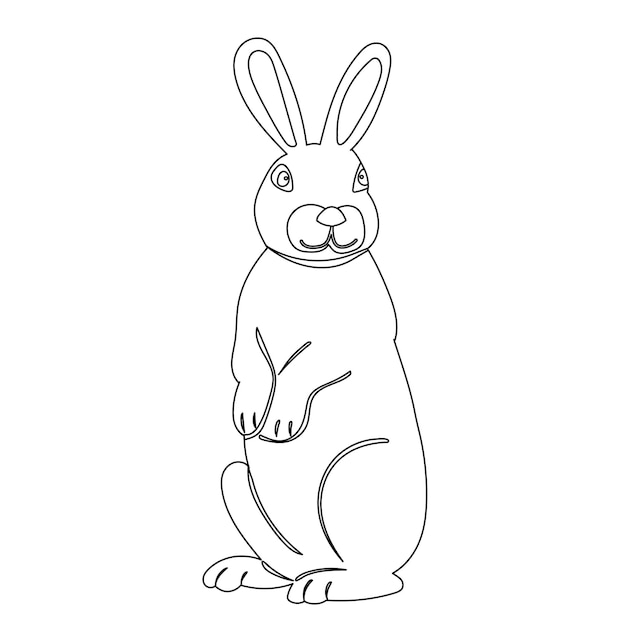 Rabbit sketch outline icon isolated vector