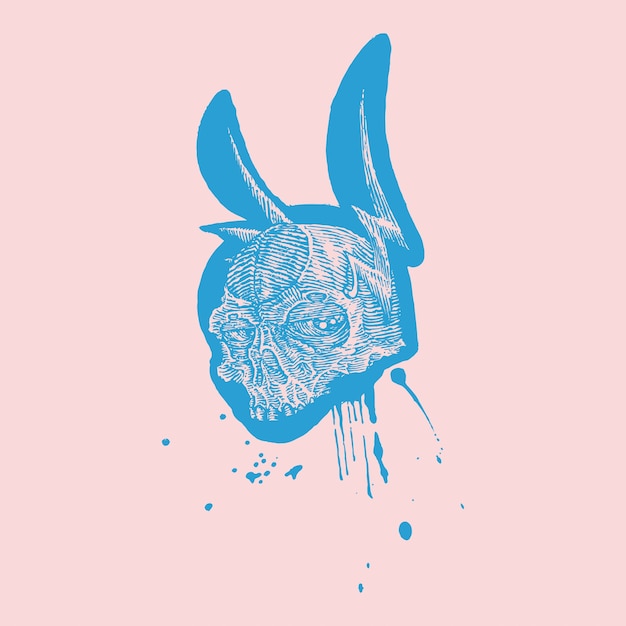 Vector rabbit skull