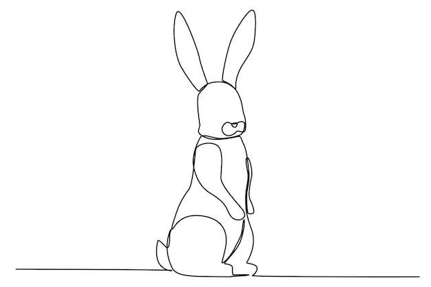 A rabbit standing on its two legs Urban pet oneline drawing