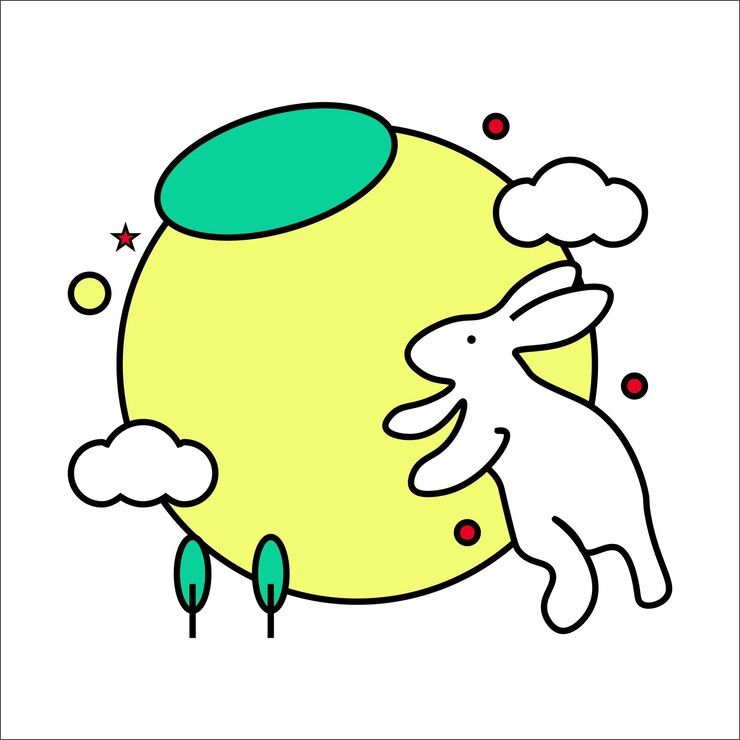Rabbit sticker vector