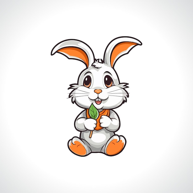 Rabbit Vector Easter Rabbit Rabbit Holding Carrot Vector