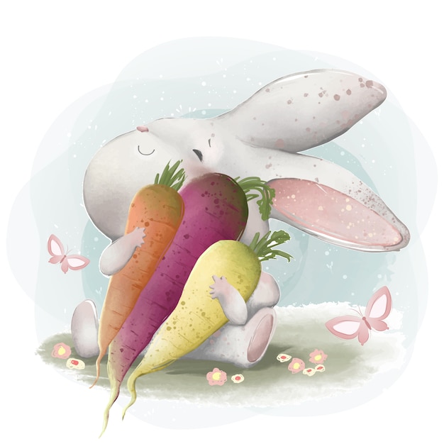 A rabbit who loves his carrots