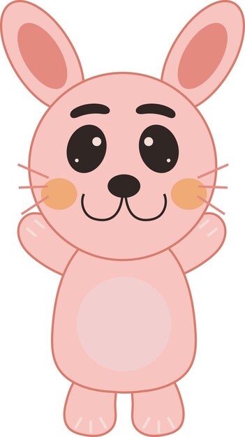 토끼 야생 동물 캐릭터 일러스트 그래픽 요소 아트 카드