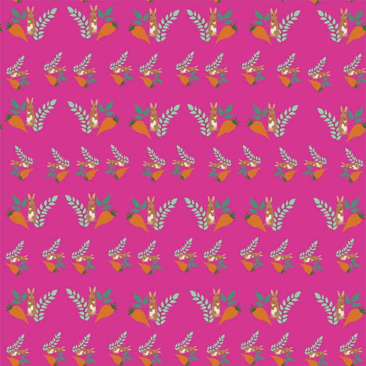 वेक्टर rabbit with carrot digital paperpattern