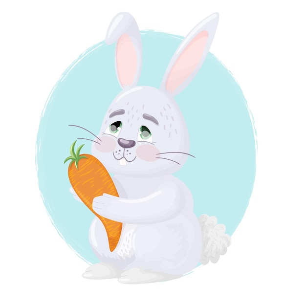 Vector rabbit with carrot