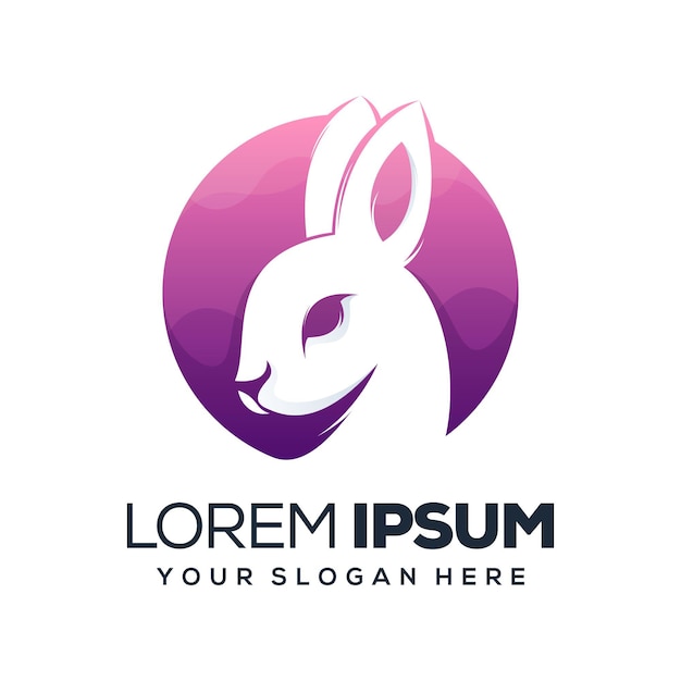 Vector rabbit with circle logo design