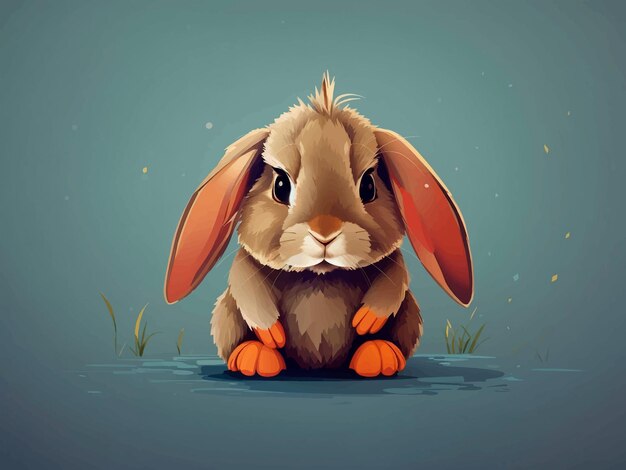 Premium Vector | Rabbit with his face vector illustration