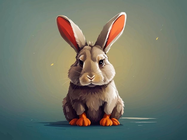 rabbit with his face vector illustration