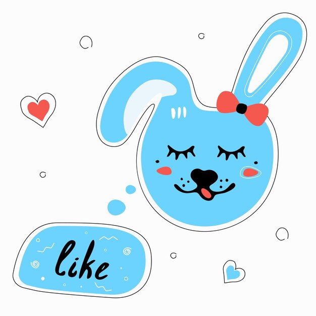 Vector rabbit with speech bubble like