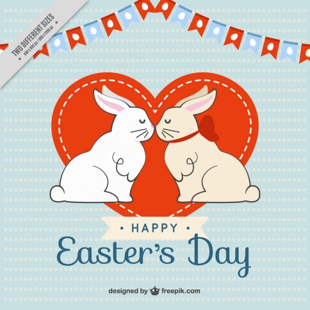 Rabbits kiss easter's day