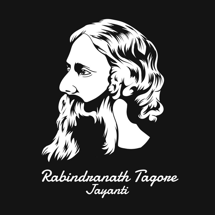 Vector rabindranath tagore jayanti celebration in vector
