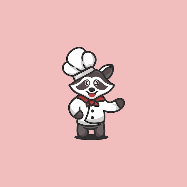 Raccoon cartoon character with a hat on