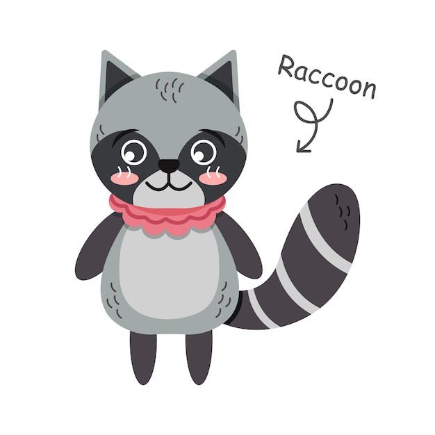 Raccoon cartoon characters with clothes Vector