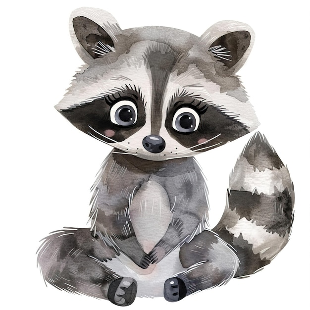 Вектор raccoon clipart cute clip art плоская иллюстрация мультфильма c