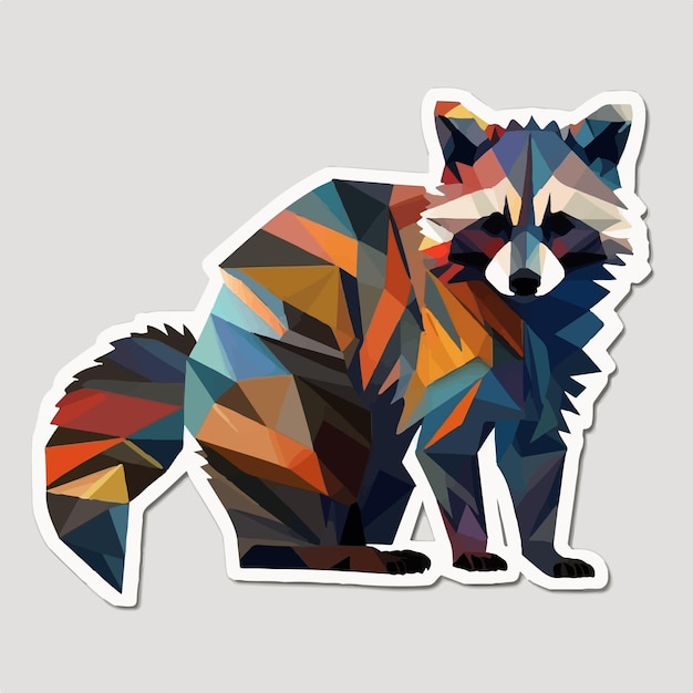 Raccoon in a colorful abstract illustration