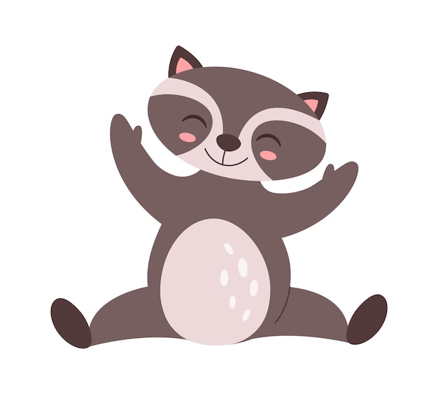 Raccoon flat icon Cheerful Christmas childish animals